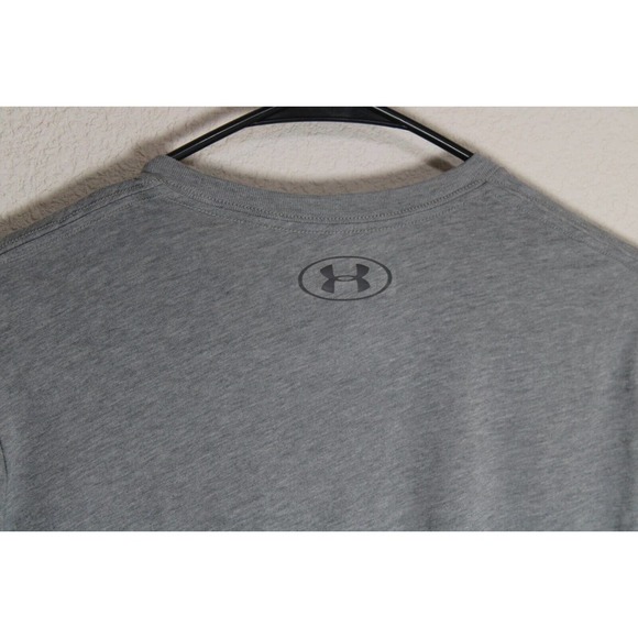 Men's Under Armour Medium Gray/Black Heatgear T-Shirt 100% Polyester - Picture 10 of 10